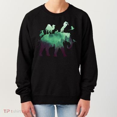 Animal Wild Life Forest Double Exposure Women's Sweatshirt