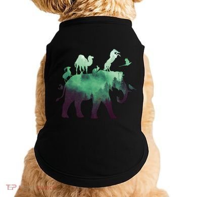 Animal Wild Life Forest Double Exposure Doggie Tank