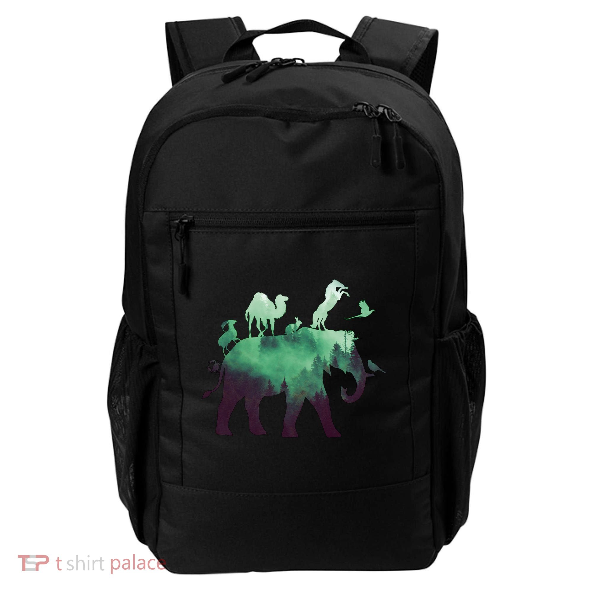 Animal Wild Life Forest Double Exposure Backpack