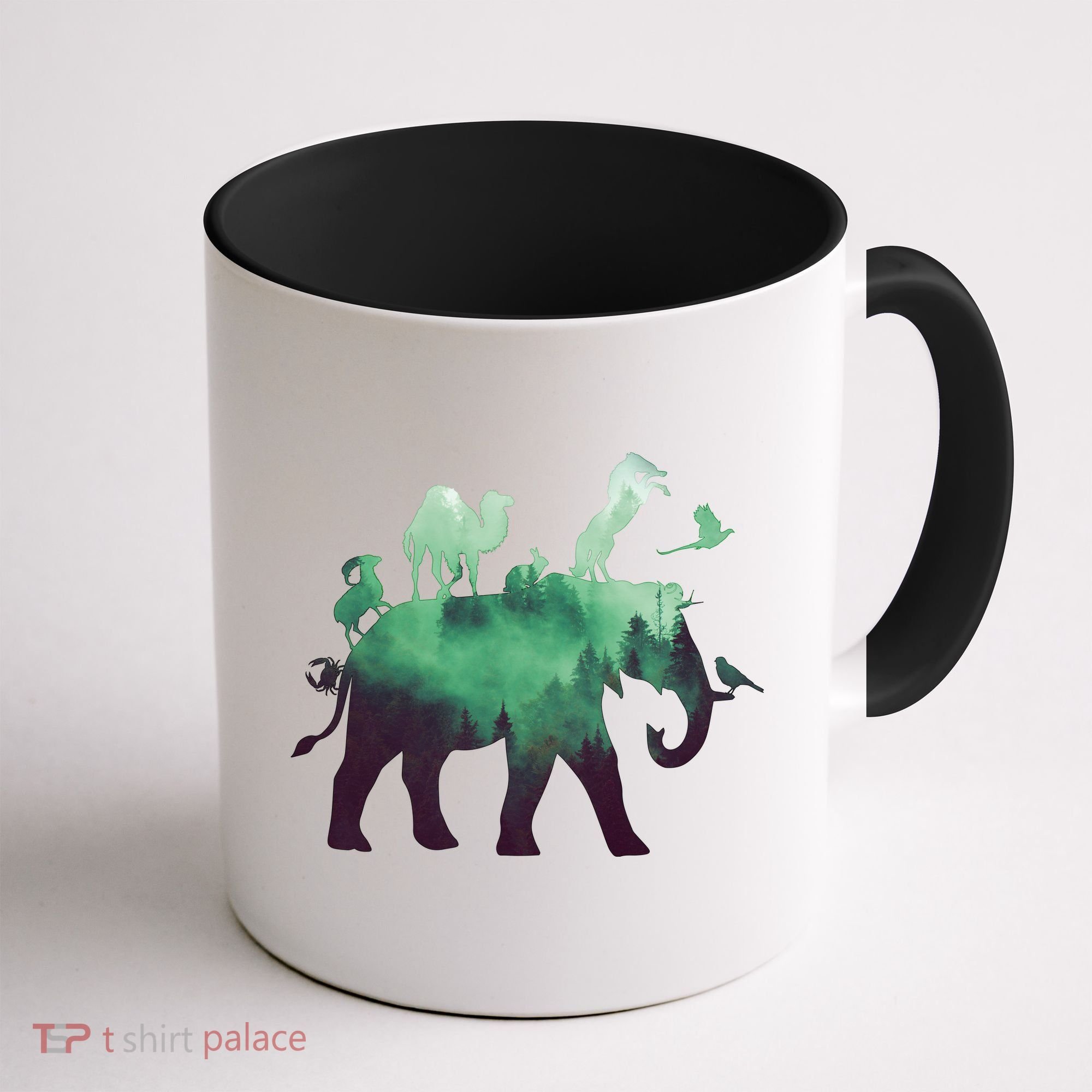 Animal Wild Life Forest Double Exposure Coffee Mug