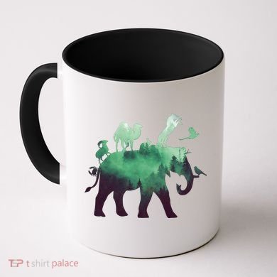 Animal Wild Life Forest Double Exposure Coffee Mug