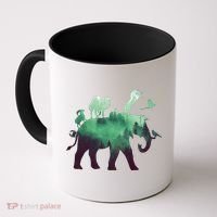 Animal Wild Life Forest Double Exposure Coffee Mug thumb 0