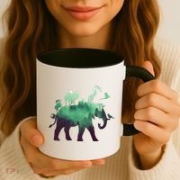 Animal Wild Life Forest Double Exposure Coffee Mug thumb 3