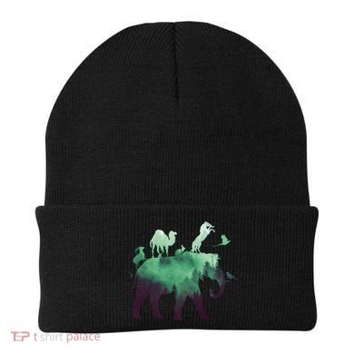 Animal Wild Life Forest Double Exposure Beanie