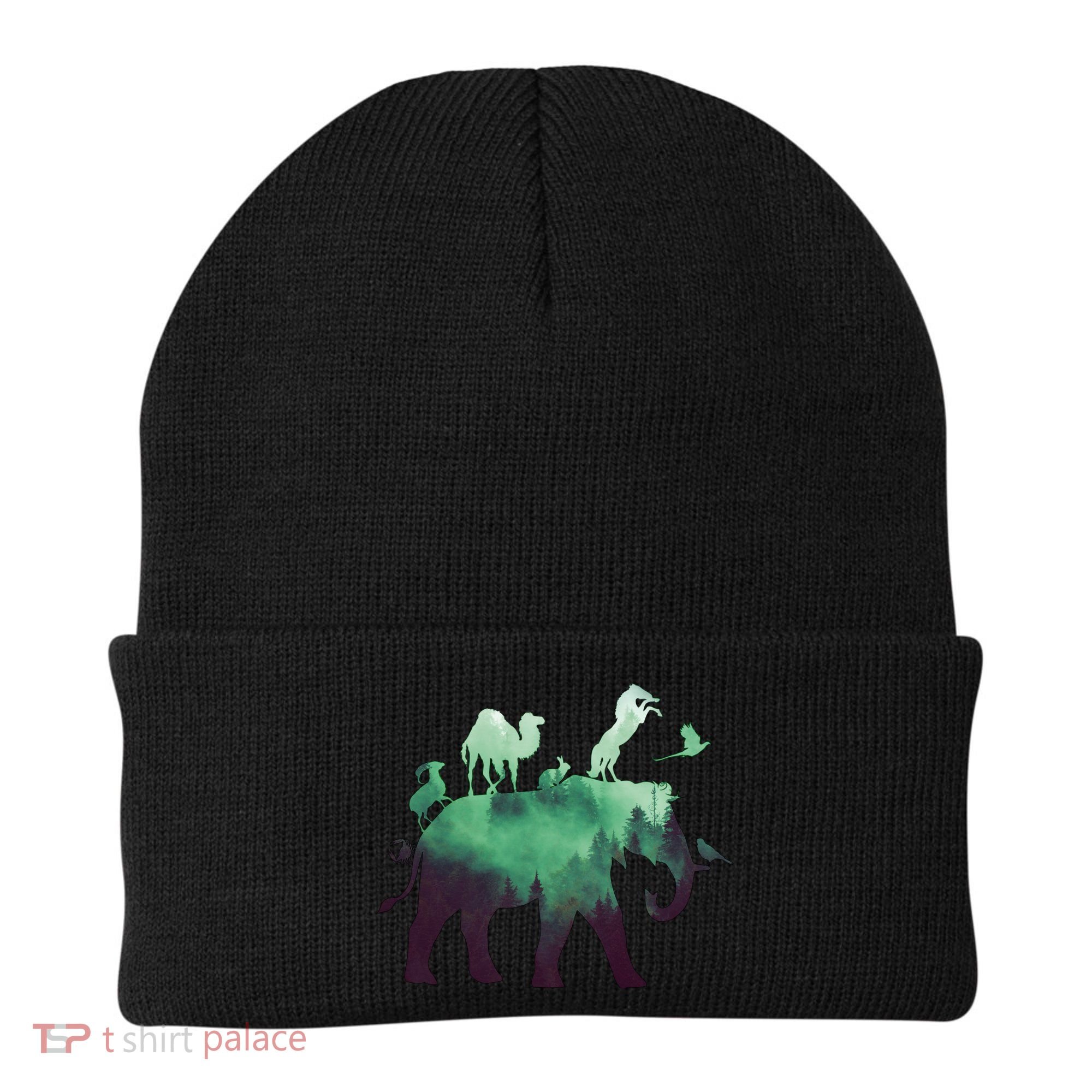 Animal Wild Life Forest Double Exposure Beanie