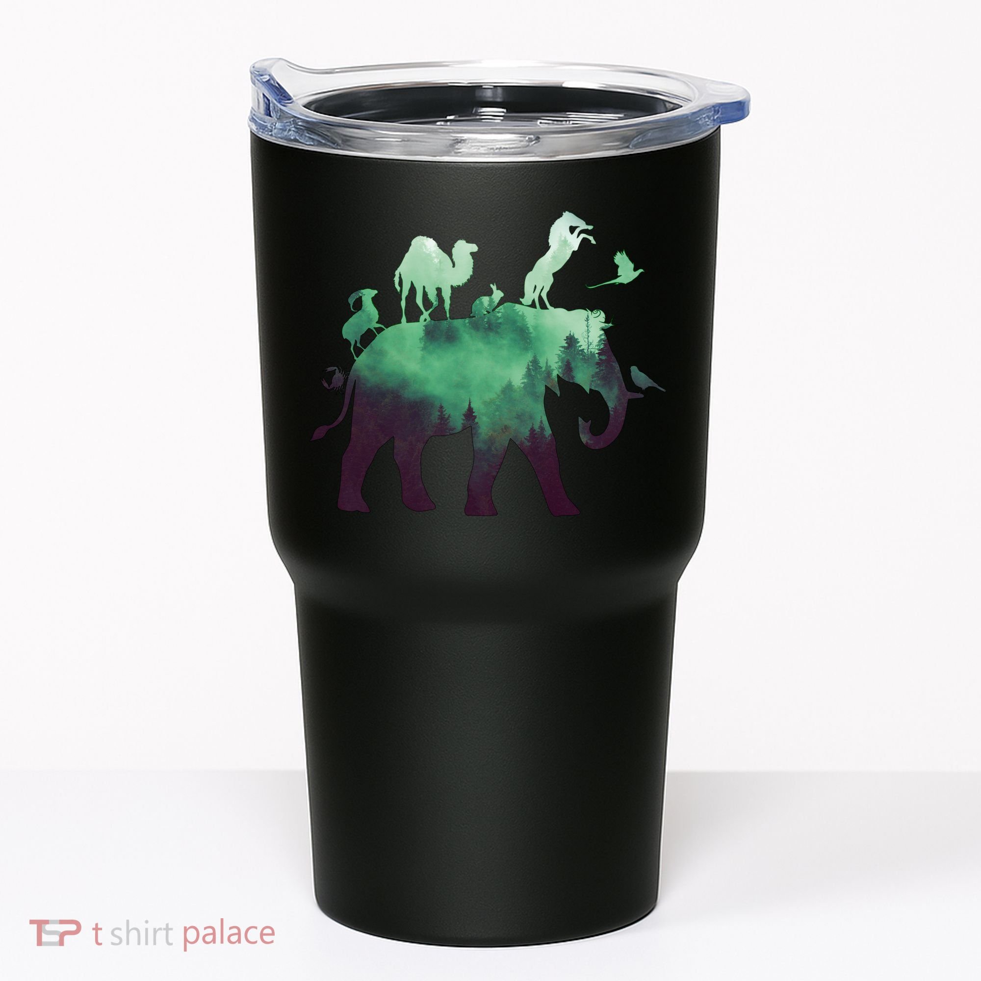 Animal Wild Life Forest Double Exposure Tumbler