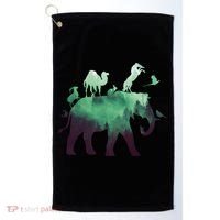 Animal Wild Life Forest Double Exposure Golf Towel thumb 0