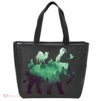 Animal Wild Life Forest Double Exposure Tote Bag thumb 0