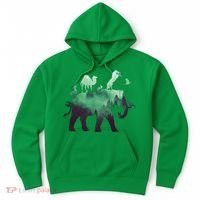 Animal Wild Life Forest Double Exposure Hoodie thumb 0