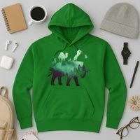 Animal Wild Life Forest Double Exposure Hoodie thumb 3