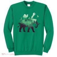 Animal Wild Life Forest Double Exposure Sweatshirt thumb 0
