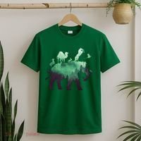Animal Wild Life Forest Double Exposure T-Shirt thumb 2