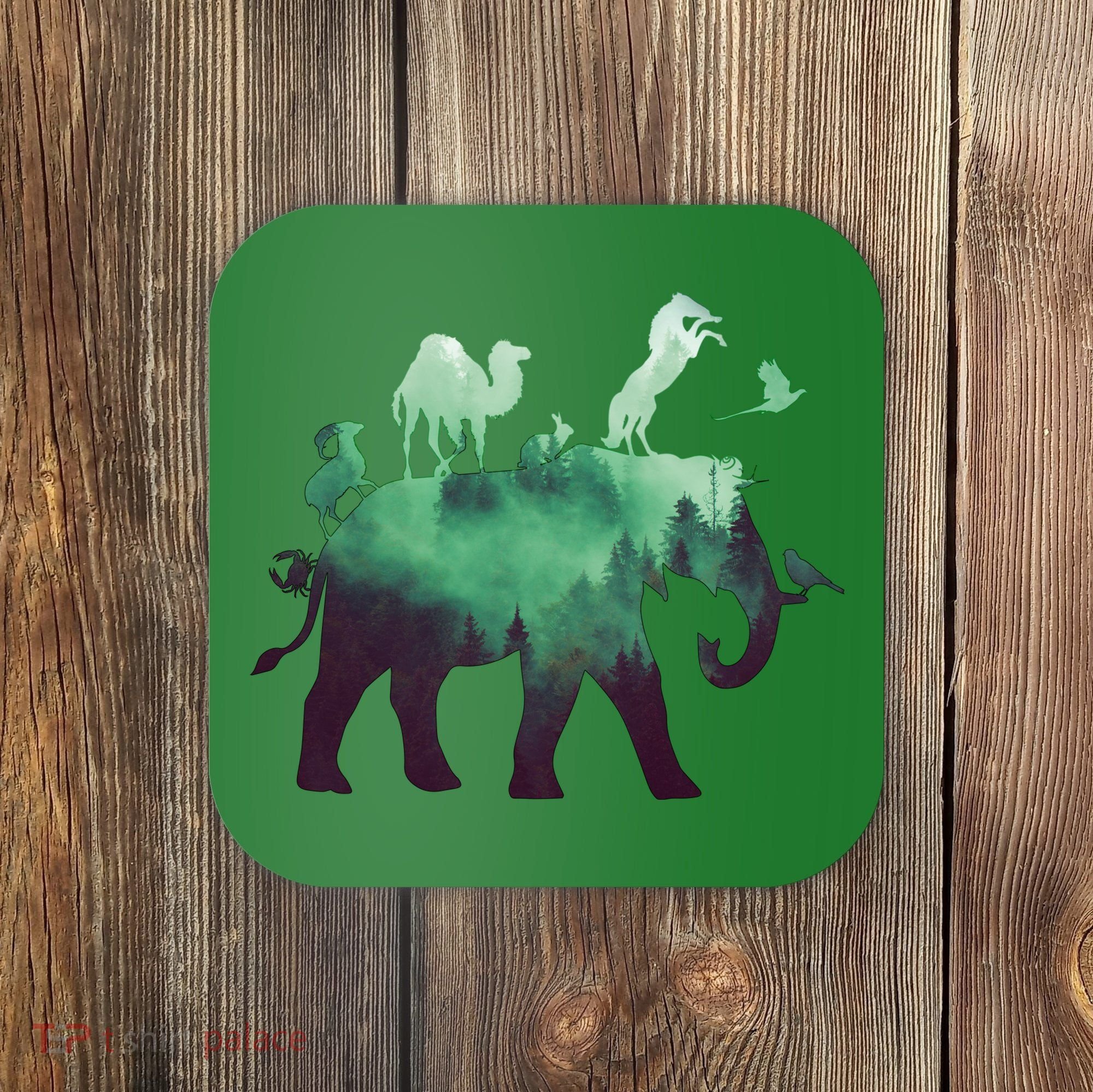 Animal Wild Life Forest Double Exposure Coaster