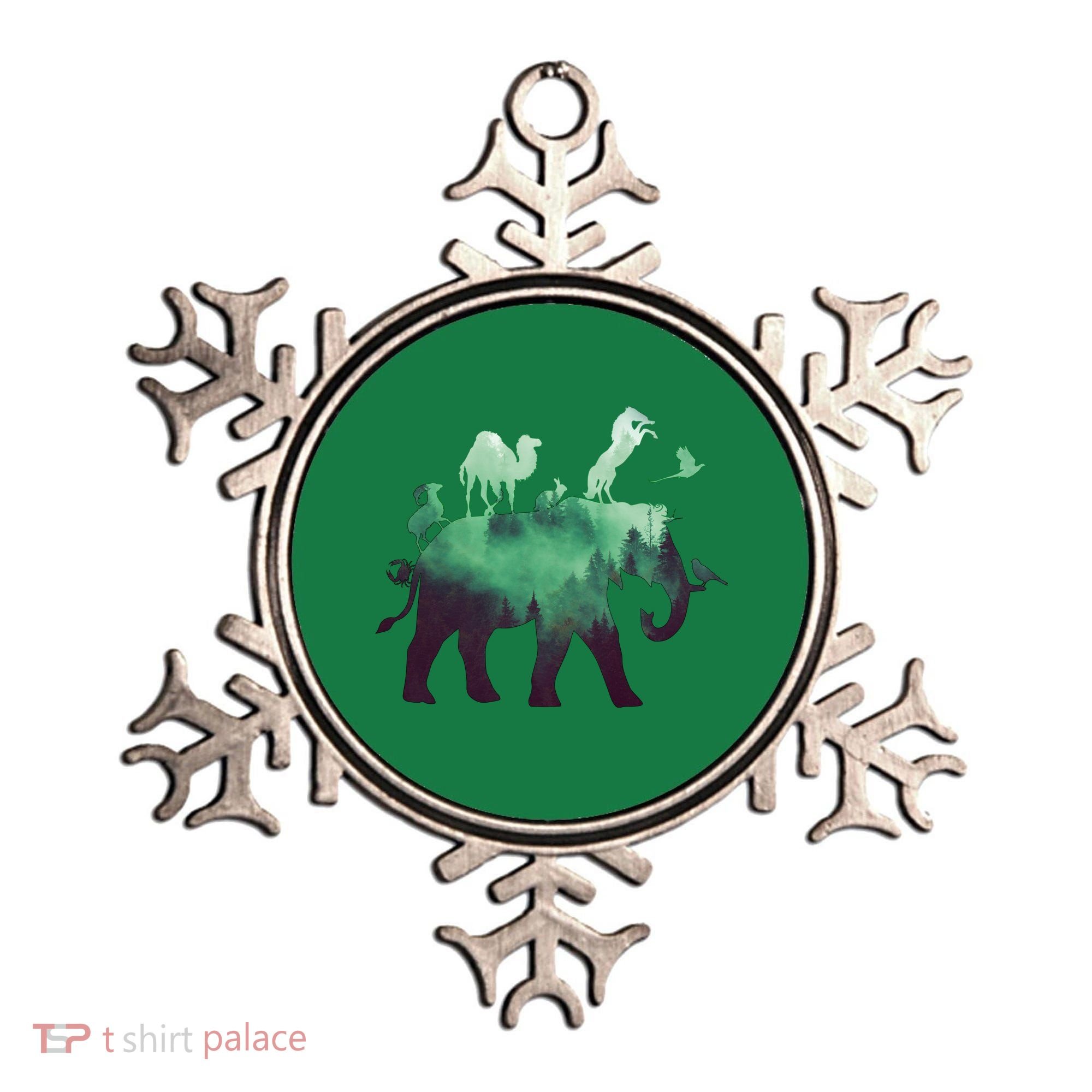 Animal Wild Life Forest Double Exposure Ornament