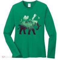 Animal Wild Life Forest Double Exposure Women's Long Sleeve Shirt thumb 0
