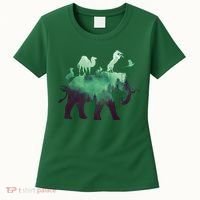 Animal Wild Life Forest Double Exposure Women's T-Shirt thumb 0