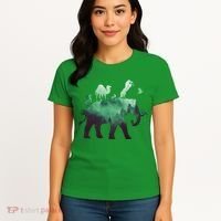 Animal Wild Life Forest Double Exposure Women's T-Shirt thumb 4