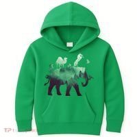 Animal Wild Life Forest Double Exposure Kids Hoodie thumb 0