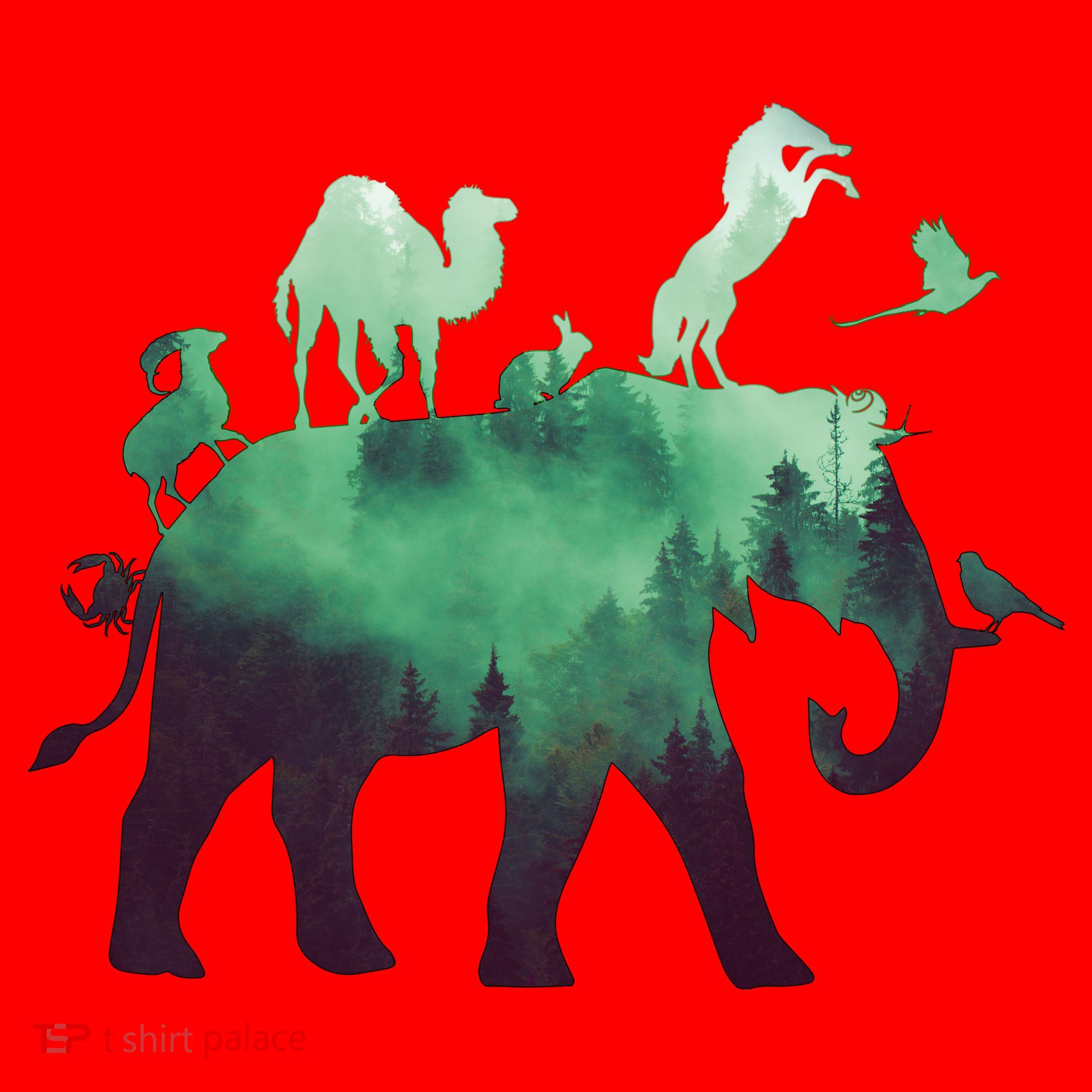Animal Wild Life Forest Double Exposure Santa Hat