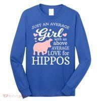 Average Who Loves Hippos Gift Hippopotamus Funny Gift Long Sleeve Shirt thumb 0