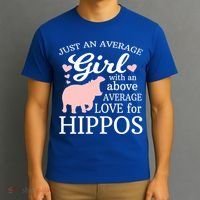 Average Who Loves Hippos Gift Hippopotamus Funny Gift T-Shirt thumb 3