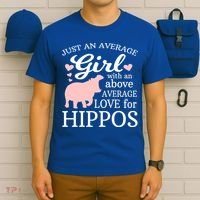 Average Who Loves Hippos Gift Hippopotamus Funny Gift T-Shirt thumb 6