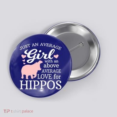 Average Who Loves Hippos Gift Hippopotamus Funny Gift Button