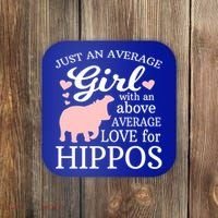 Average Who Loves Hippos Gift Hippopotamus Funny Gift Coaster thumb 0