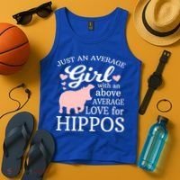Average Who Loves Hippos Gift Hippopotamus Funny Gift Tank Top thumb 4