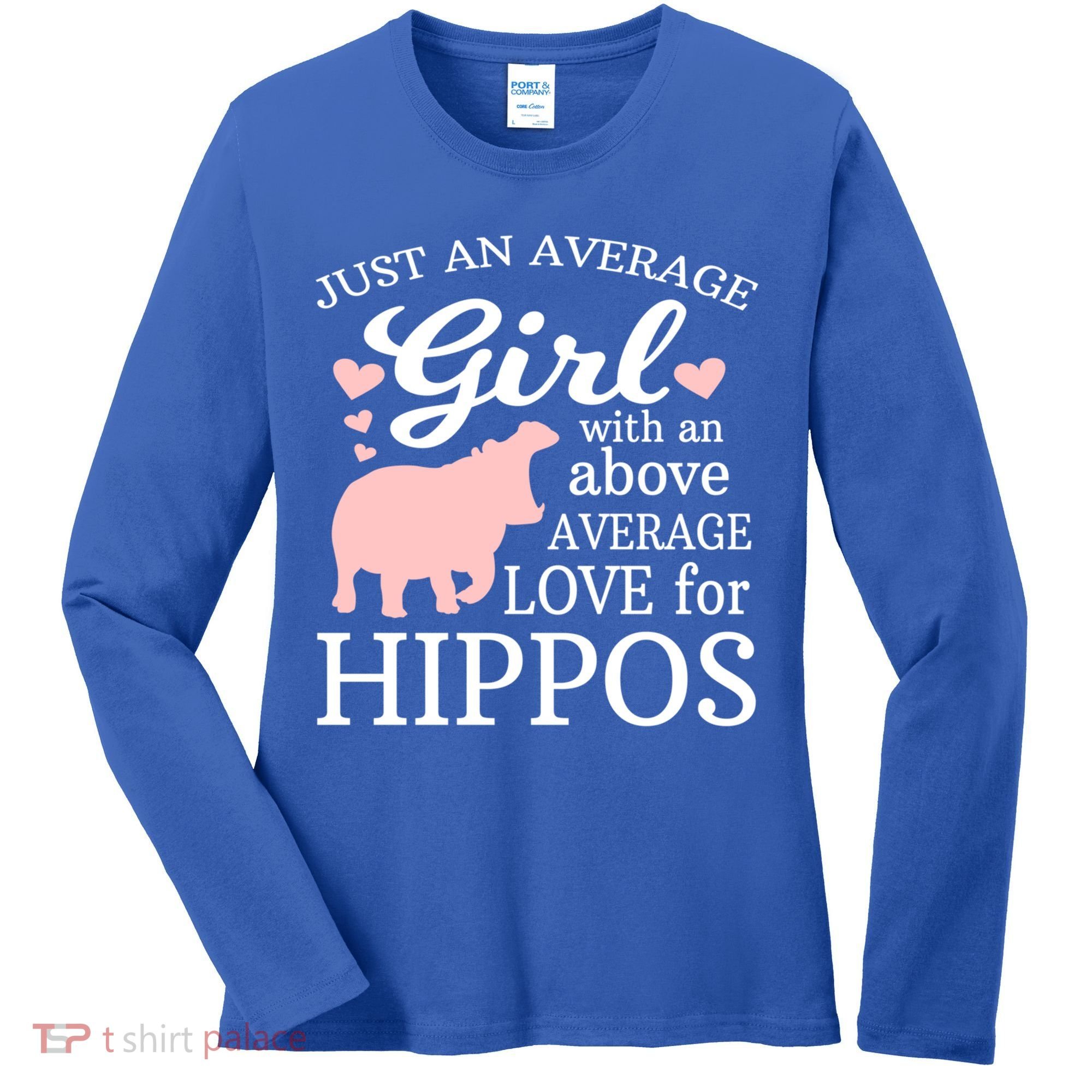 Average Who Loves Hippos Gift Hippopotamus Funny Gift Women's Long Sleeve Shirt