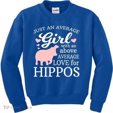 Average Who Loves Hippos Gift Hippopotamus Funny Gift Kids Sweatshirt