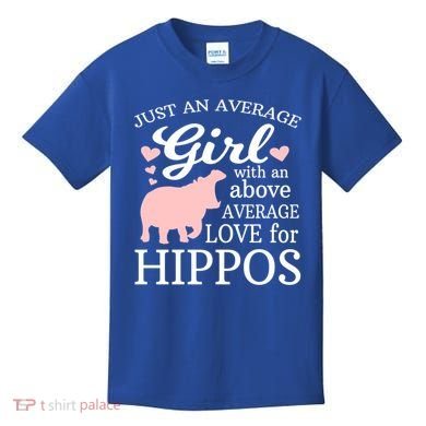 Average Who Loves Hippos Gift Hippopotamus Funny Gift Kids T-Shirt