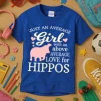 Average Who Loves Hippos Gift Hippopotamus Funny Gift Kids T-Shirt thumb 3