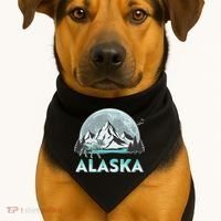 Alaska Wilderness Moose Moon USA-Made Doggie Bandana thumb 1