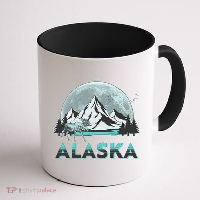 Alaska Wilderness Moose Moon Coffee Mug back