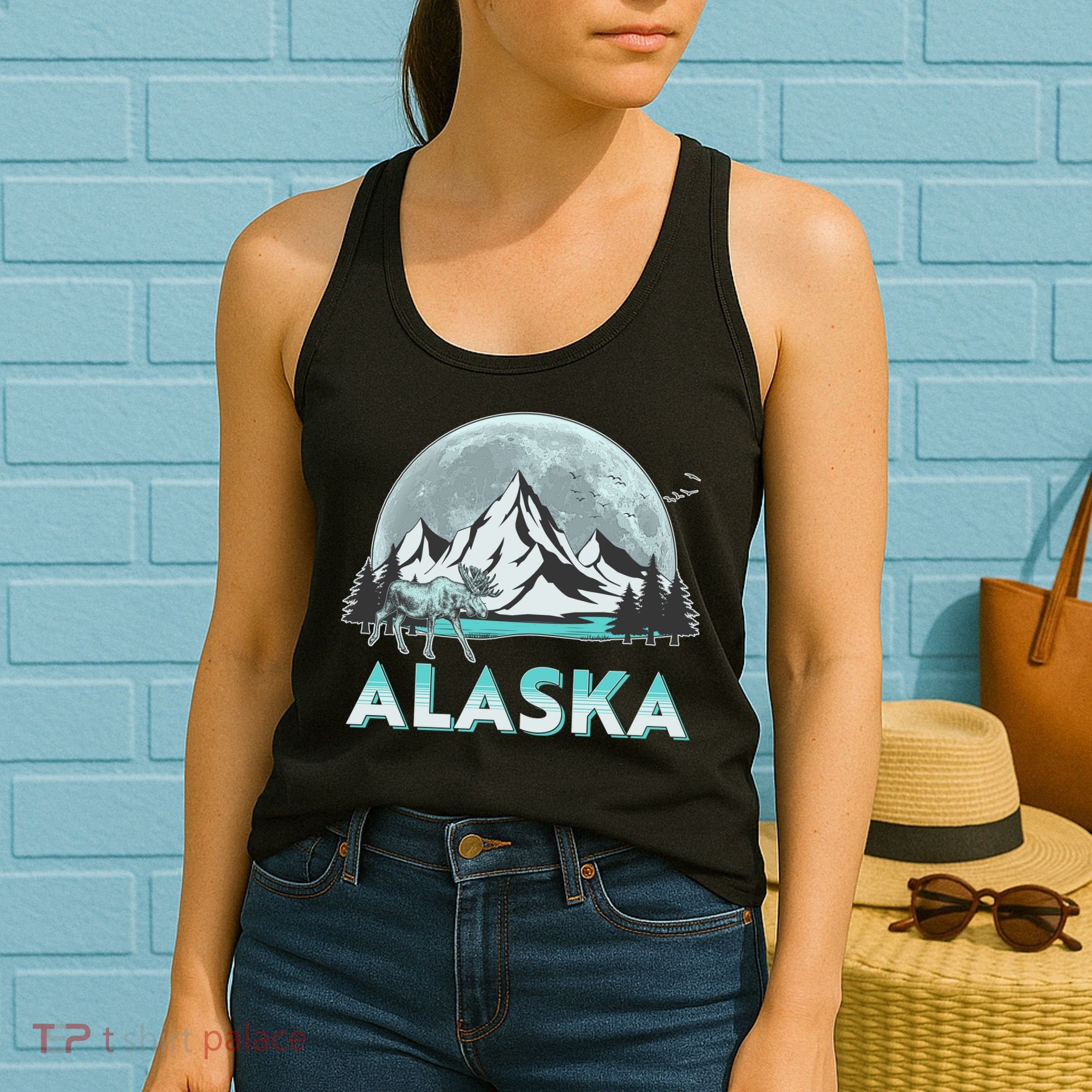 Alaska Wilderness Moose Moon Women's Tank Top