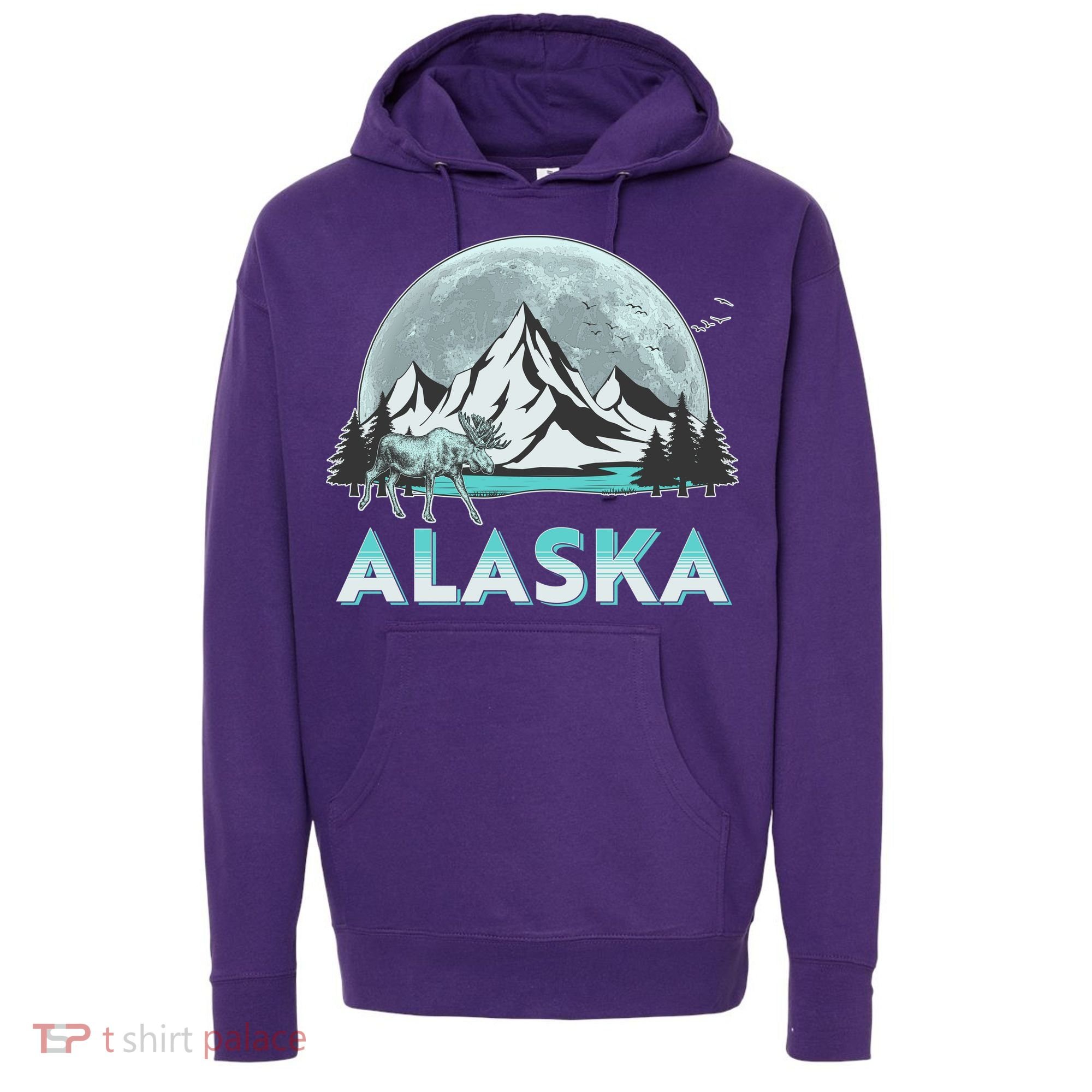 Alaska Wilderness Moose Moon Hoodie