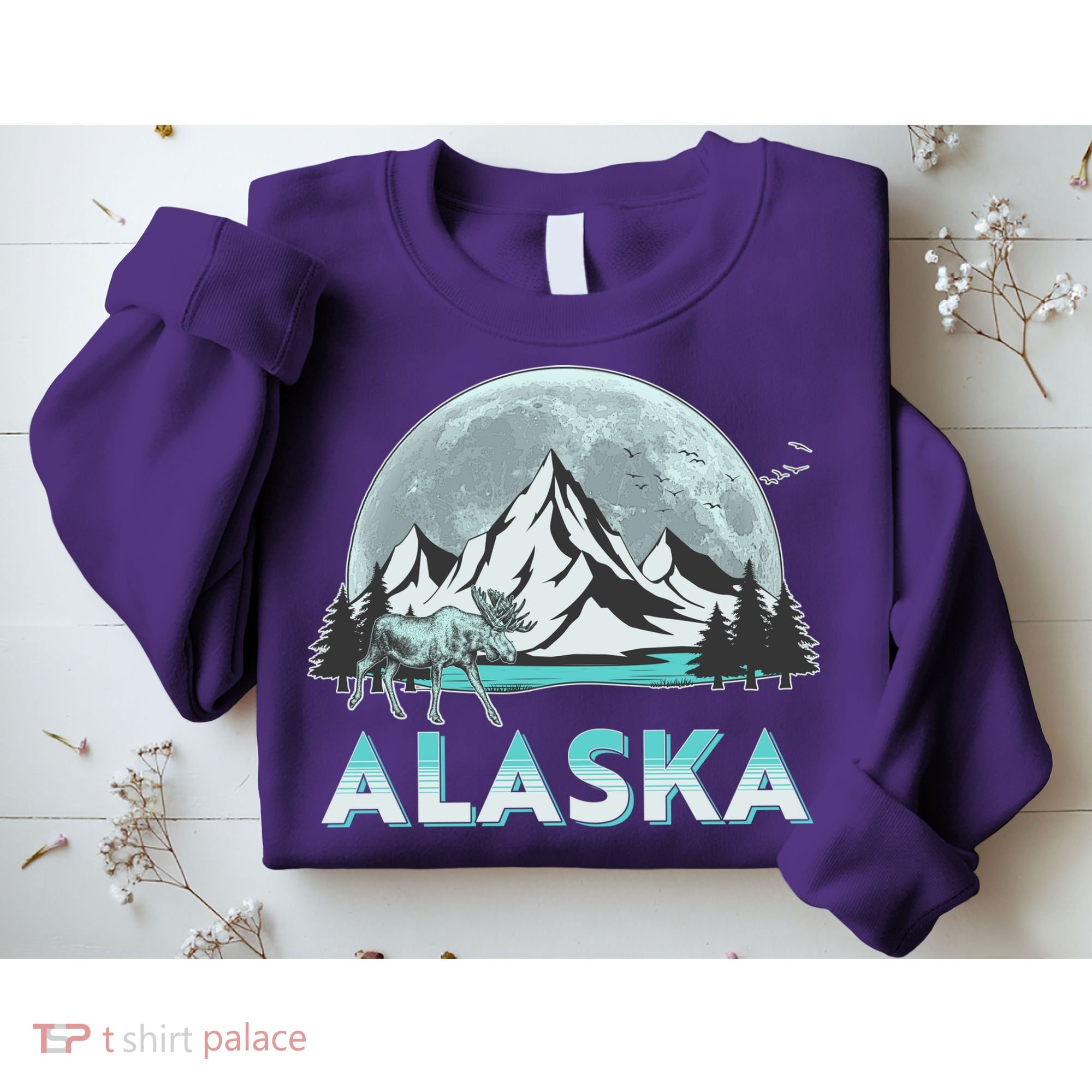 Alaska Wilderness Moose Moon Sweatshirt