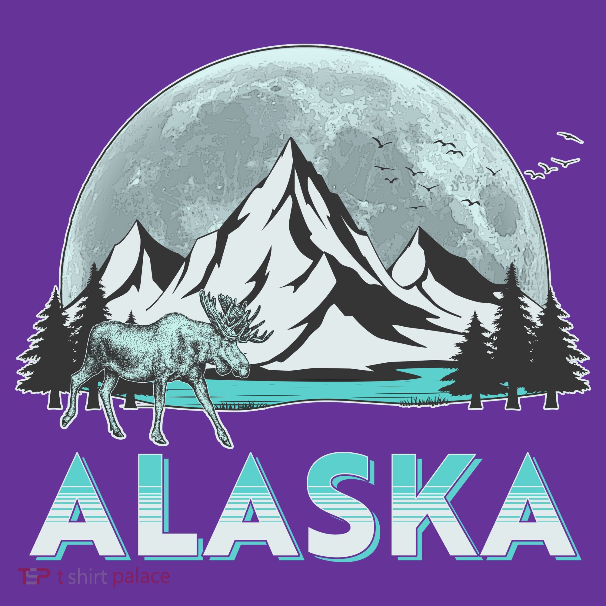 Alaska Wilderness Moose Moon Coaster