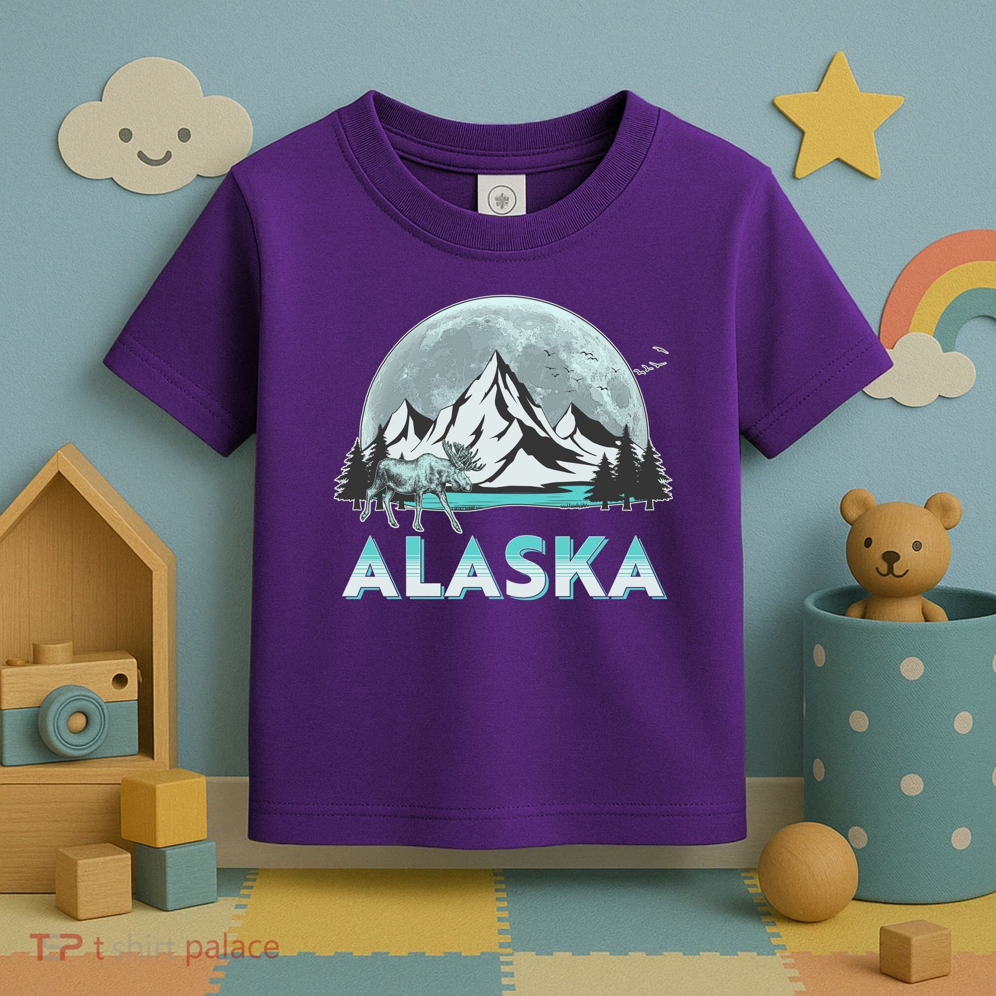 Alaska Wilderness Moose Moon Toddler T-Shirt