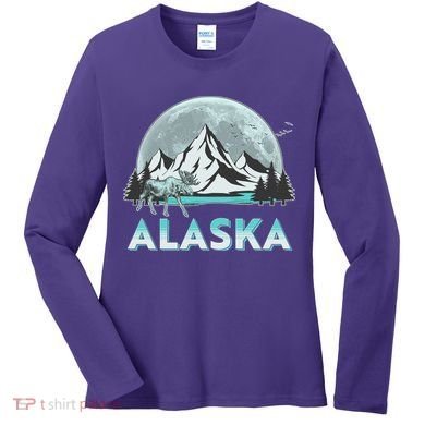 Alaska Wilderness Moose Moon Women's Long Sleeve Shirt