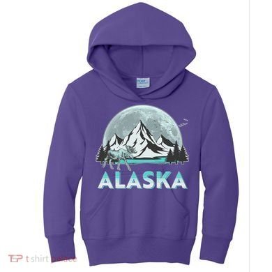Alaska Wilderness Moose Moon Kids Hoodie