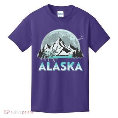 Alaska Wilderness Moose Moon Kids T-Shirt
