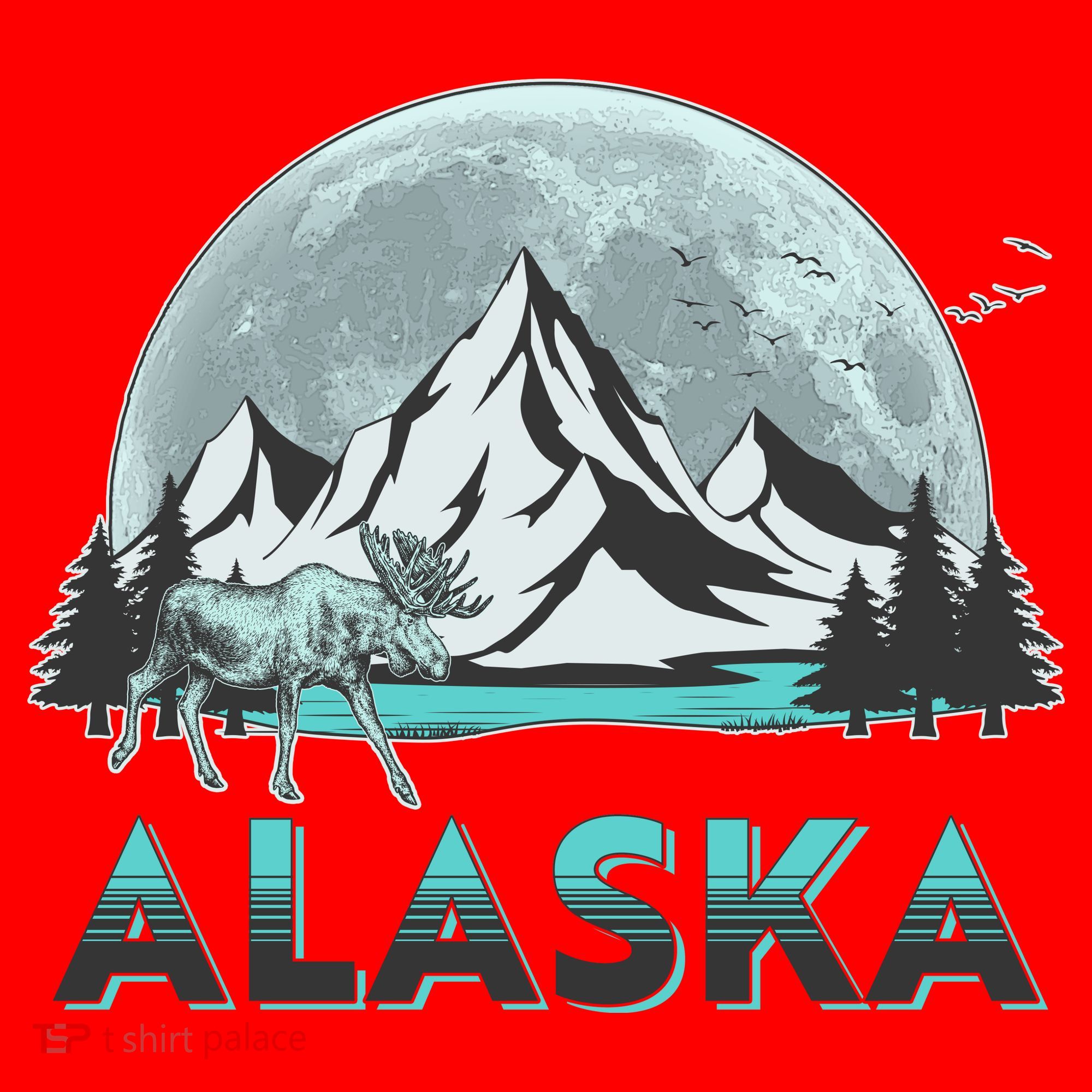 Alaska Wilderness Moose Moon Santa Hat