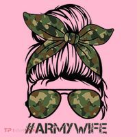 Army Wife Messy Bun Veteran Camouflage Bandana Sunglasses Coaster thumb 2