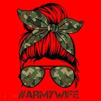 Army Wife Messy Bun Veteran Camouflage Bandana Sunglasses Santa Hat thumb 1