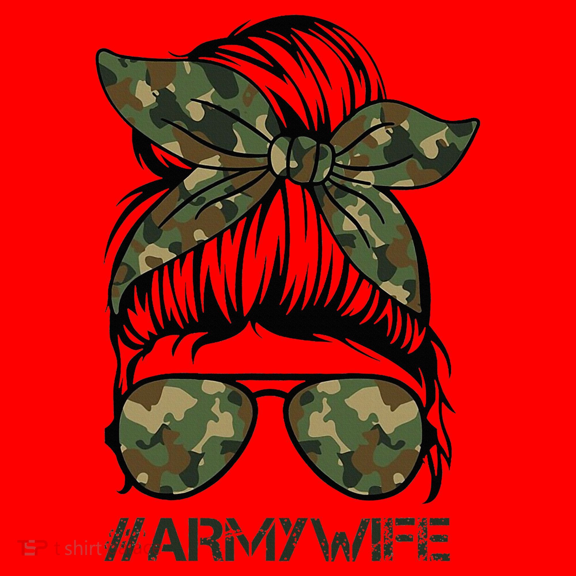 Army Wife Messy Bun Veteran Camouflage Bandana Sunglasses Santa Hat