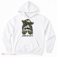 Army Wife Messy Bun Veteran Camouflage Bandana Sunglasses Hoodie thumb 0