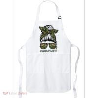 Army Wife Messy Bun Veteran Camouflage Bandana Sunglasses Apron thumb 0
