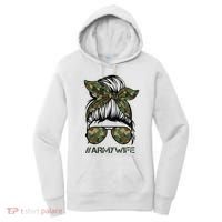 Army Wife Messy Bun Veteran Camouflage Bandana Sunglasses Women's Hoodie thumb 0